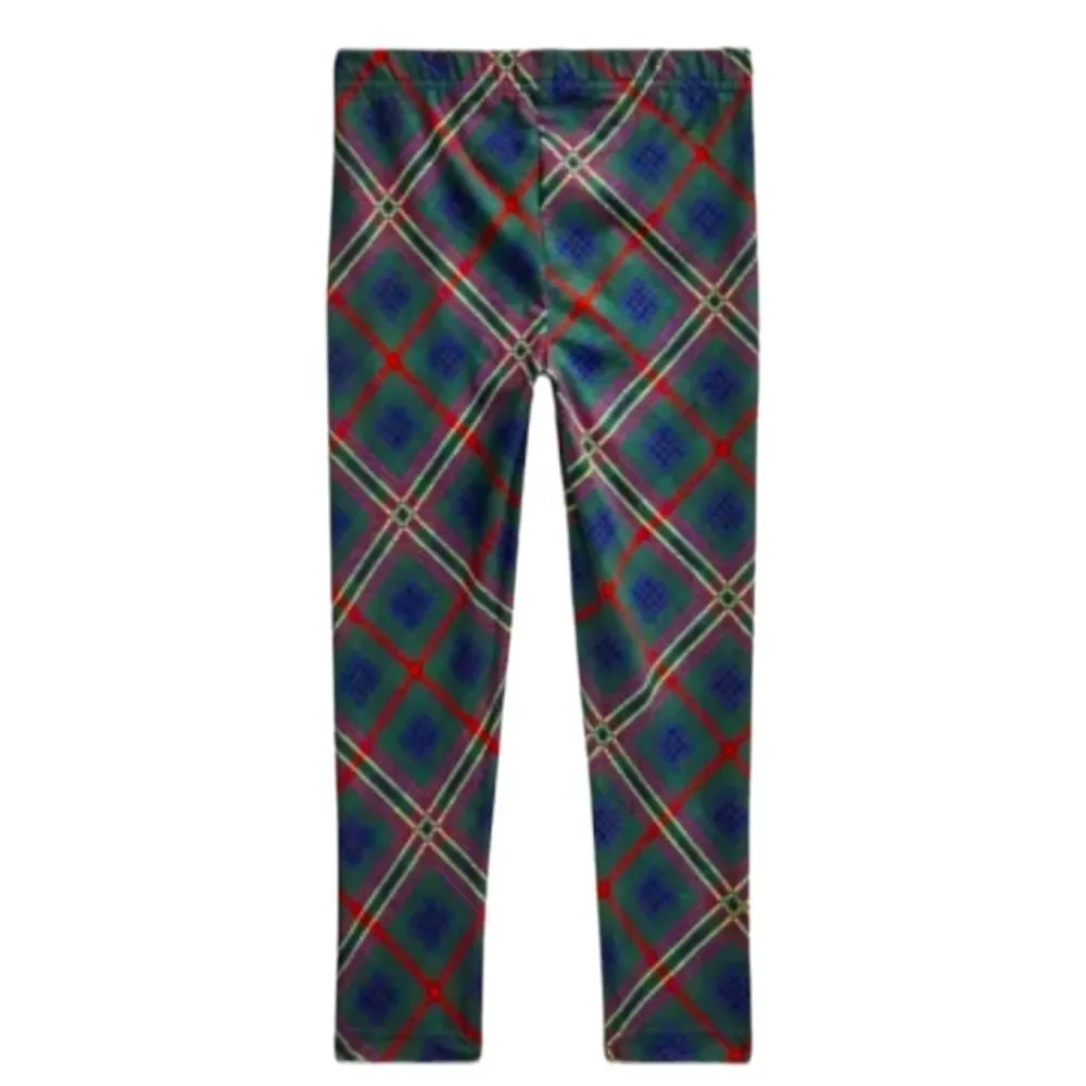 POLO Ralph Lauren Girls Patchwork Plaid Stretch Jersey Leggings Size‎ 6X